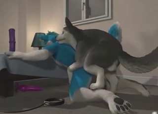 Furry fuck movie with a 3D dog fucking deep